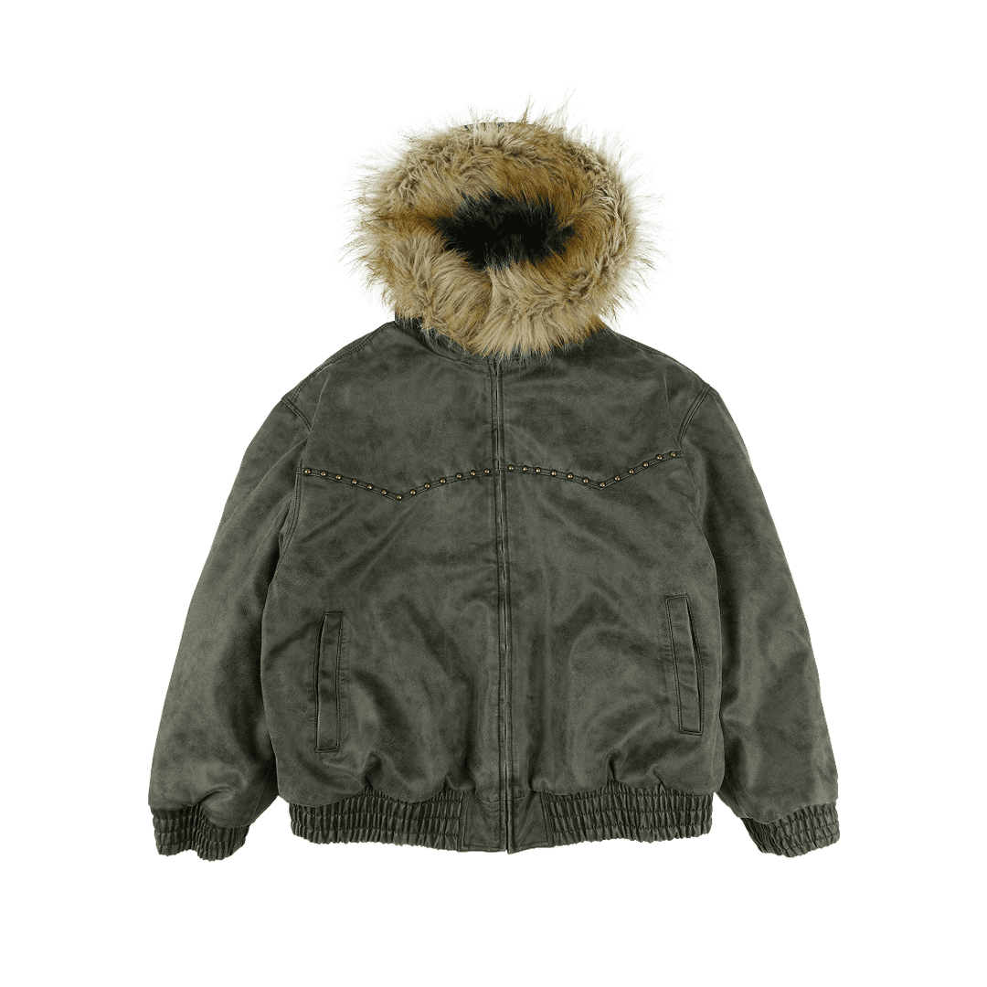 Faux Leather Fur Jacket Black