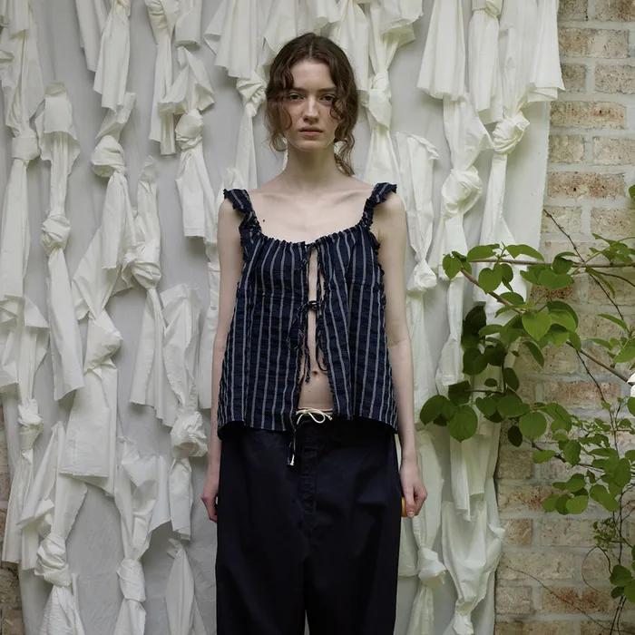 Via Pico stripe blouse (Navy stripe)