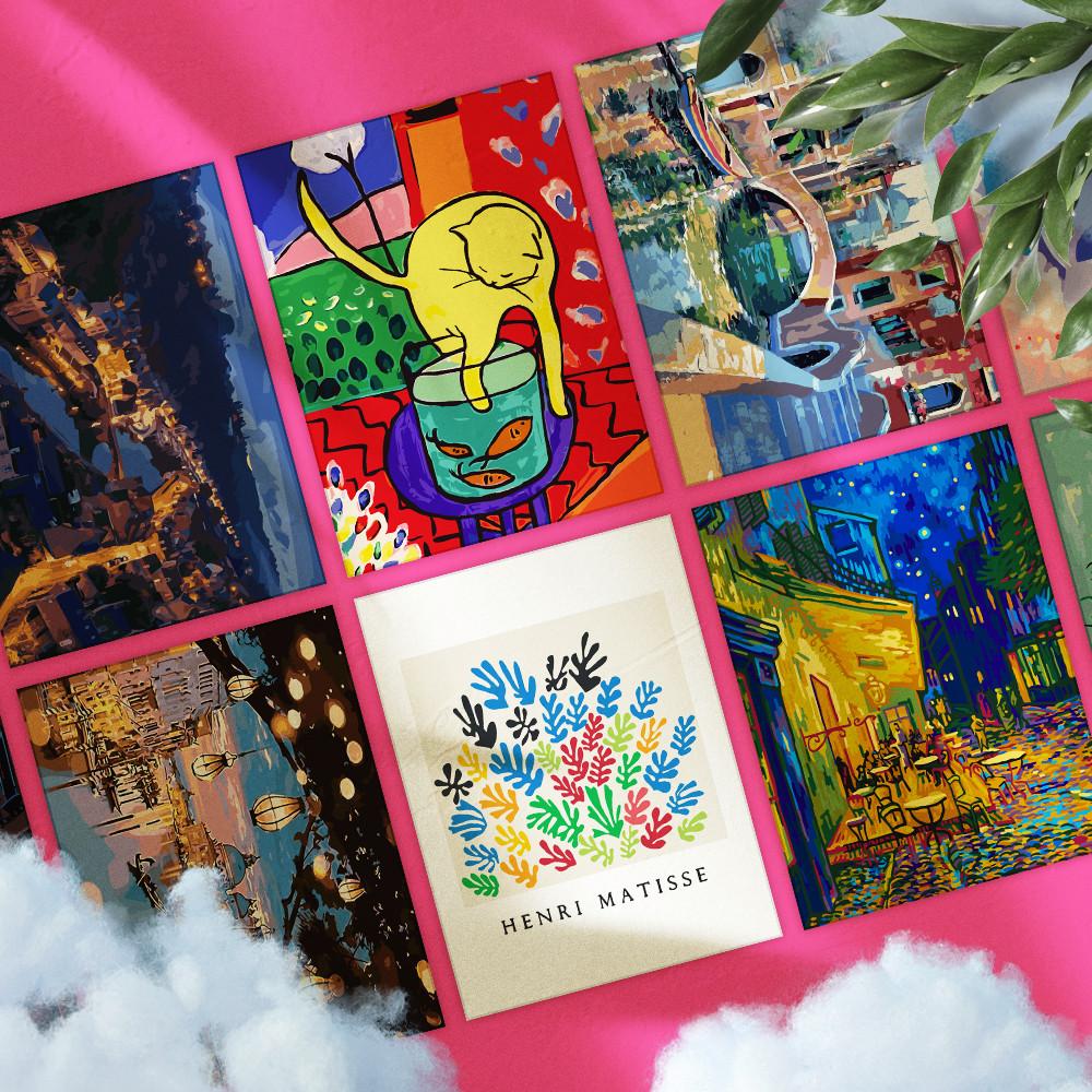 DIY 명화그리기 유화그리기 그림 색칠하기 세트 해바라기 풍경화 동물 위메이크 페인팅