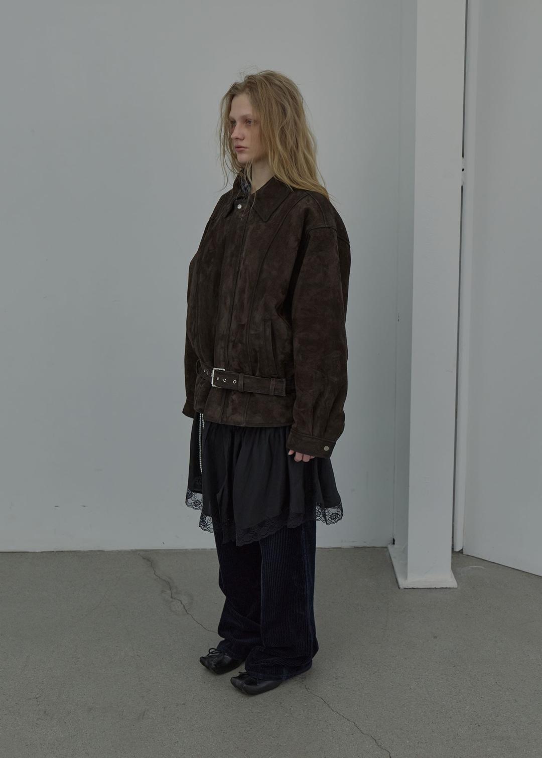 SUEDE VOLUME JACKET (BROWN)