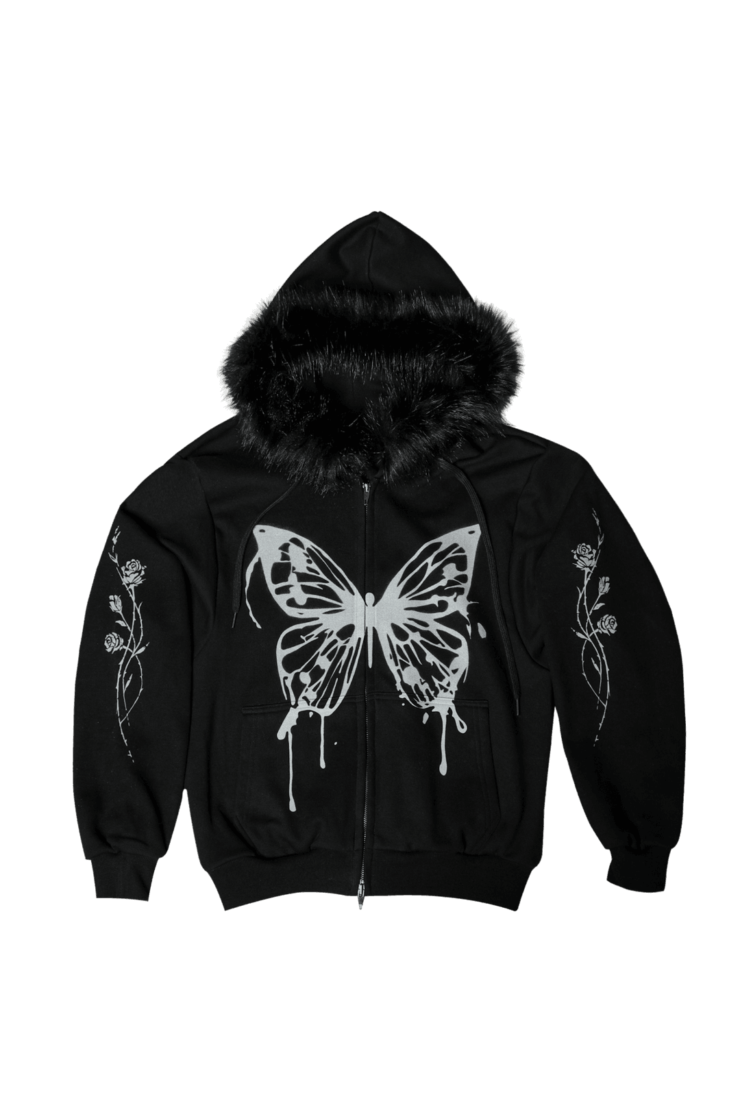[PRE-ORDER 15% OFF~11.19] BUTTERFLY SPLATTER ZIP-UP #BLACK (기모/퍼탈부착) (11.28 출고) | 달링유어배드