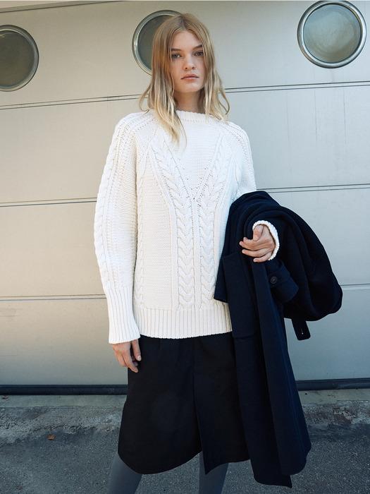 Oversized Cable Pullover_2color