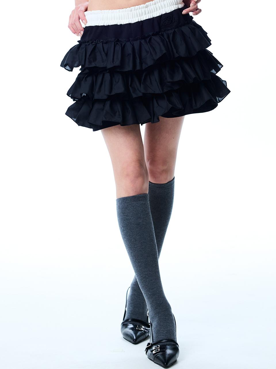 BASIC ILOVEU FRILL PANTS(BLACK)