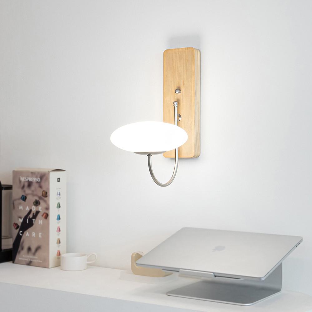 LED 10W 리모 원목 벽등 A타입 카페 침실 우드 유리 파이프 조명