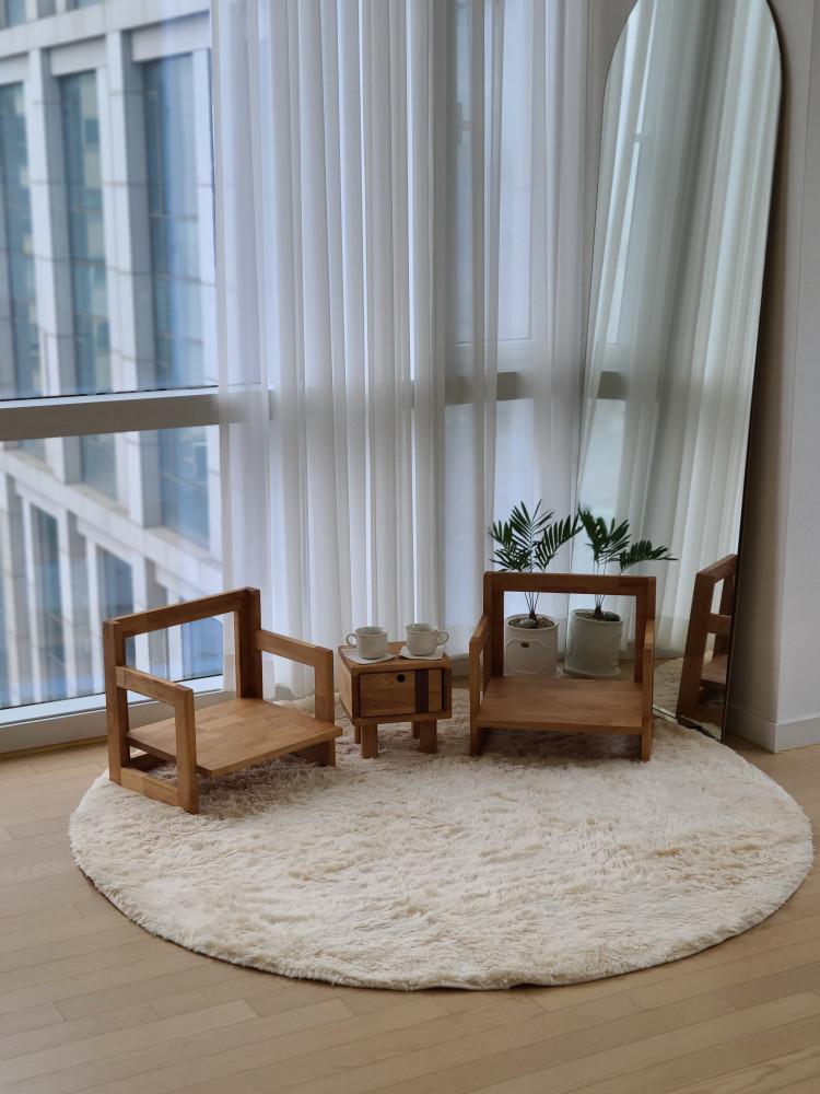 강아지 쇼파 2개 + 미니테이블 세트 / 만수브라운 x 토리의 응접실 / 포토존 꾸미기