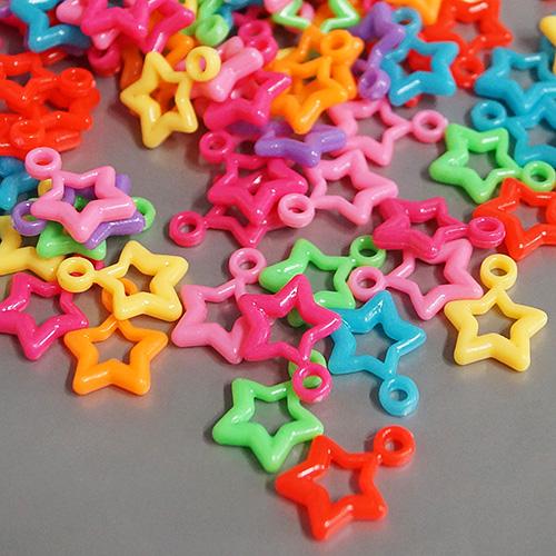 155 [소포장] 비비드구슬[별고리] 2cmx1.5cm 50g