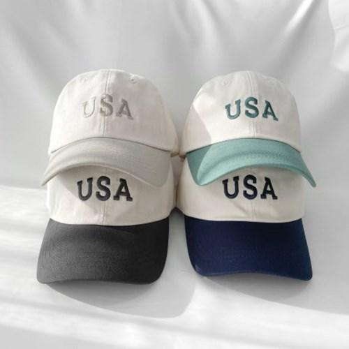 여성 남녀공용 USA배색 볼캡 모자 베이직 캡모자