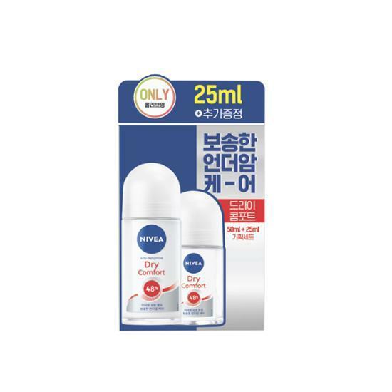 니베아 데오드란트 롤온 드라이 컴포트50ml+25ml