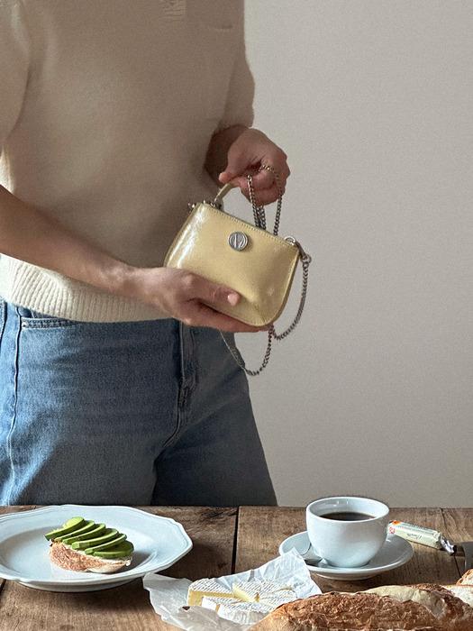 Ecrin mini double chain bag - Butter
