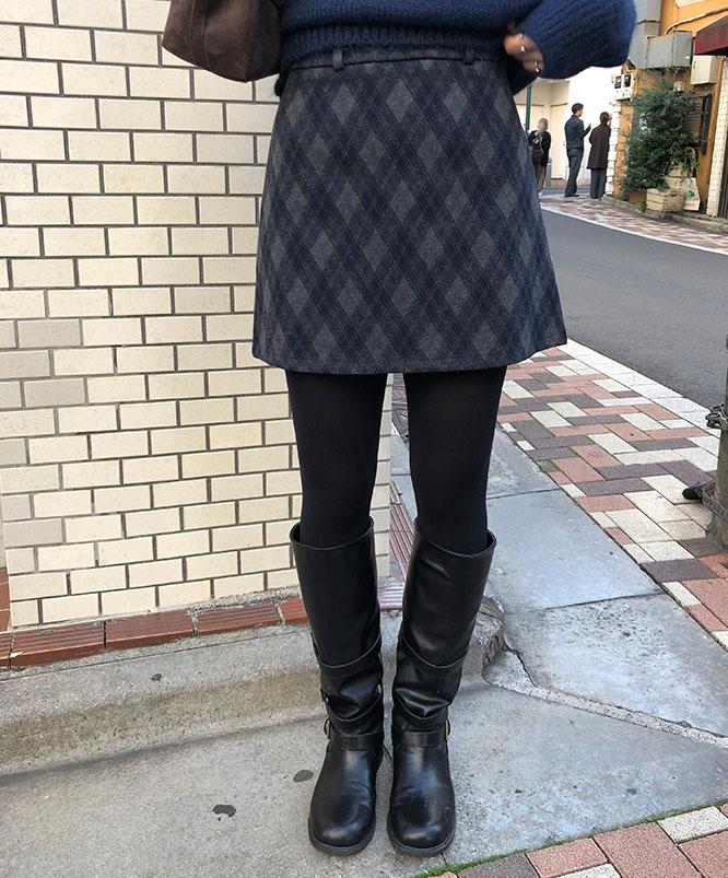 니어웨어 [⛄겨울신상] 이츄 아가일 미니스커트 (3color) 모직스커트/A라인/속바지/하객룩/데이트룩/아가일패턴/체크스커트