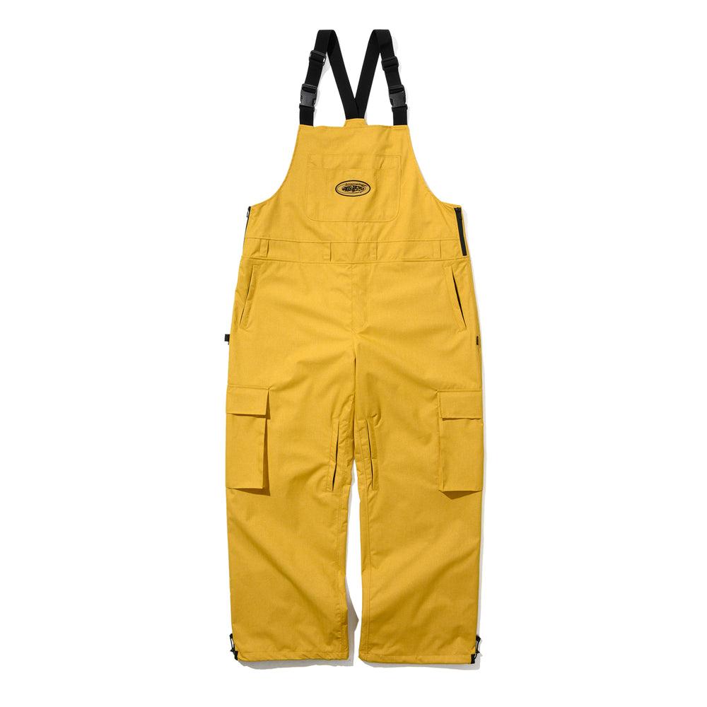비에스래빗 2425 BSRABBIT CARGO POCKET WIDE BIB PANTS HERRINGBONE MUSTARD 스노우 보드복 팬츠
