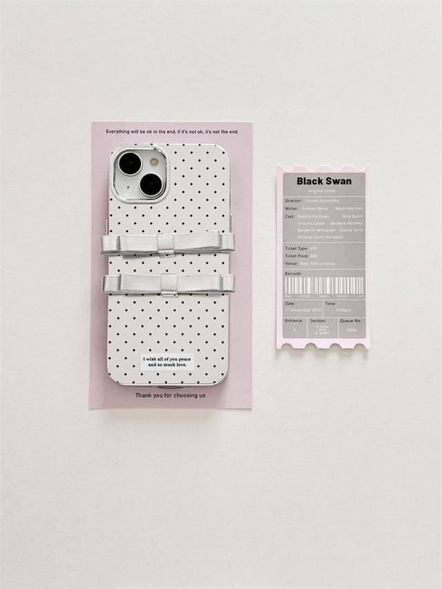 수심 Silver Dot Ribbon Case 실버 도트 리본 아이폰 케이스 유니크 : 수심