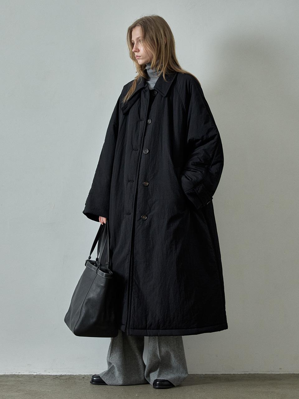 오버핏 발마칸 패디드 코트_black