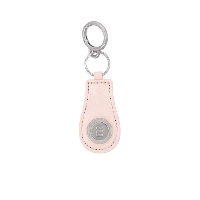 m silver logo keyring - soap pink