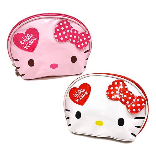 헬로키티 얼굴하트 둥근파우치