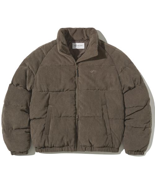 코듀로이 테이핑 패딩-브라운