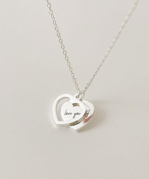 [써지컬스틸/무배] 하트버전 love yourself 레터링 롱 목걸이