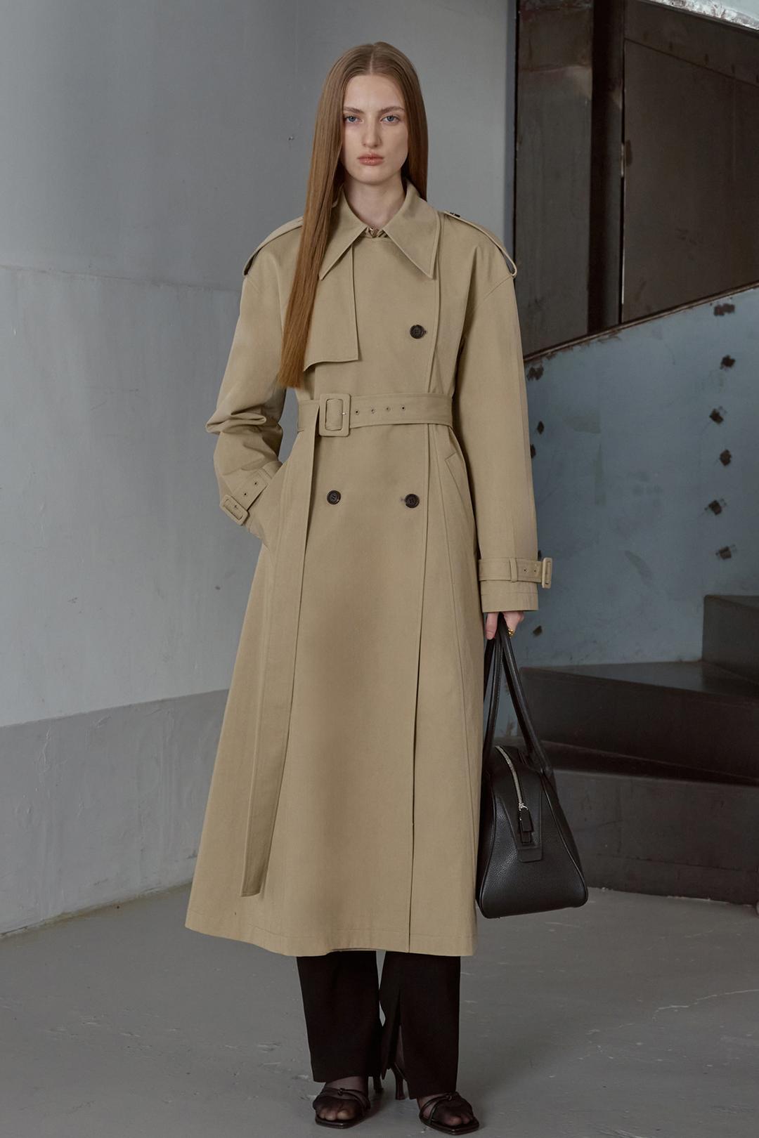 코튼 트렌치코트 - 베이지