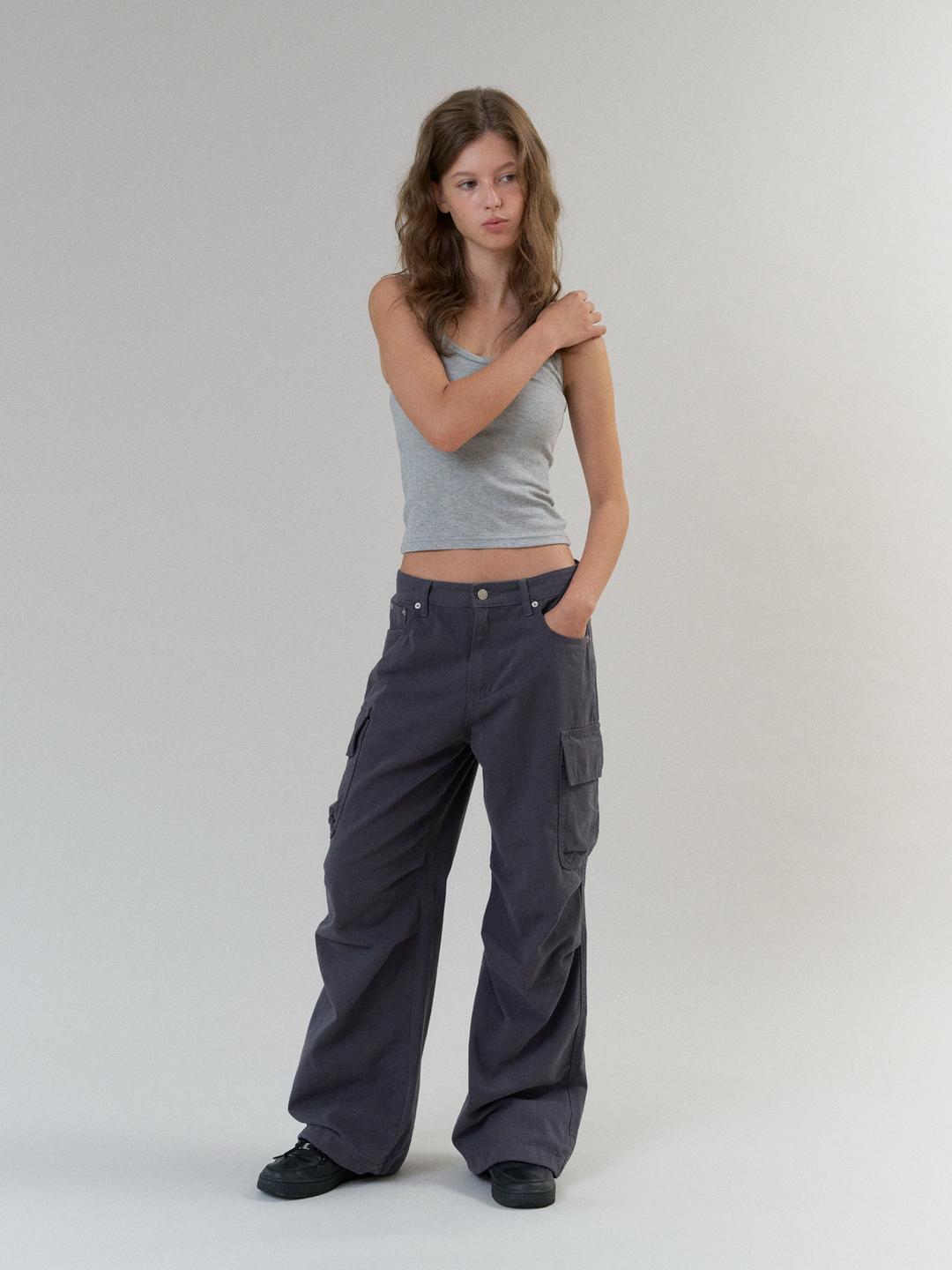 washed cargo pants (blue charcoal)