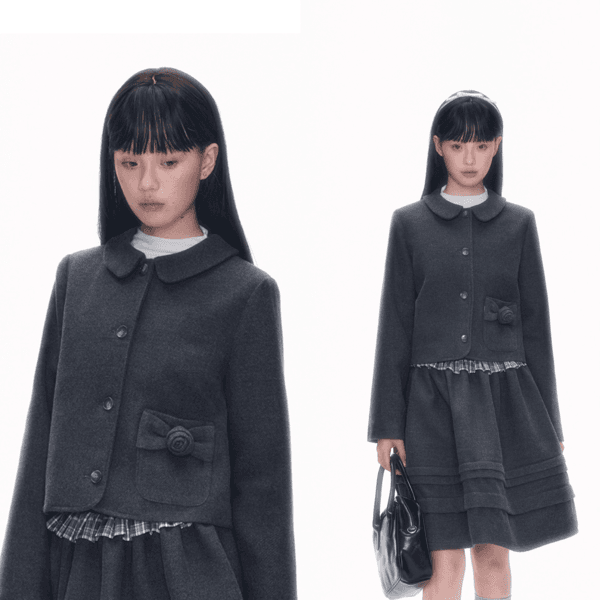 RN Geek Academy Rose Wool Jacket Skirt Set