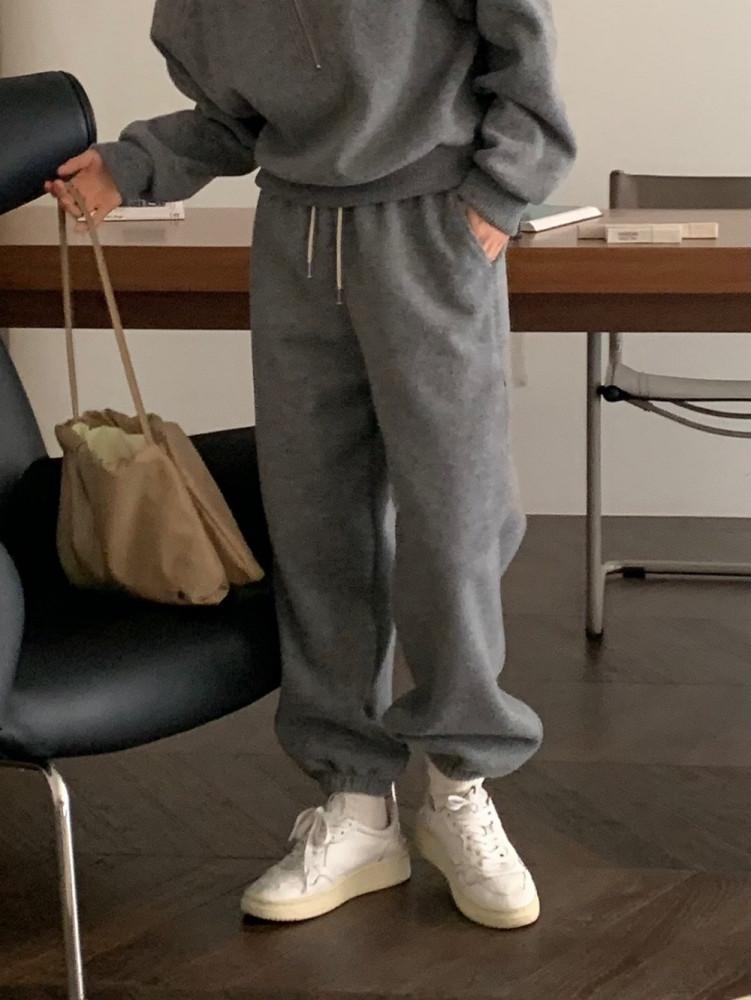 베르가못 빌드 울 조거 팬츠 겨울 밴딩 스트링 pt (3color)