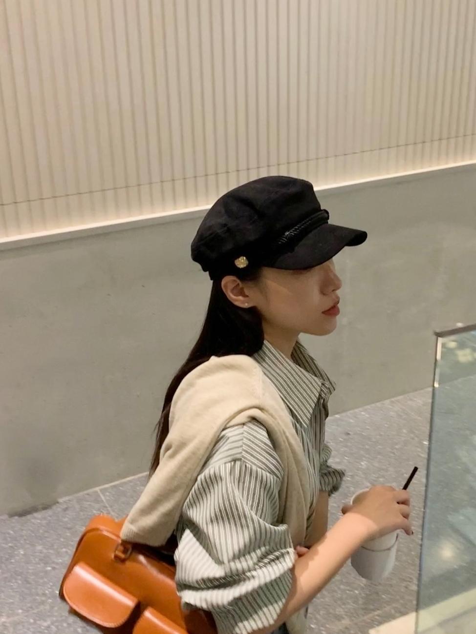 콜유마켓 [당일출고/made] 스웨이드 마도로스 캡 모자 로프 뉴스보이캡 벨벳 헌팅캡 일본여행룩 데이트룩 꾸안꾸 아이템