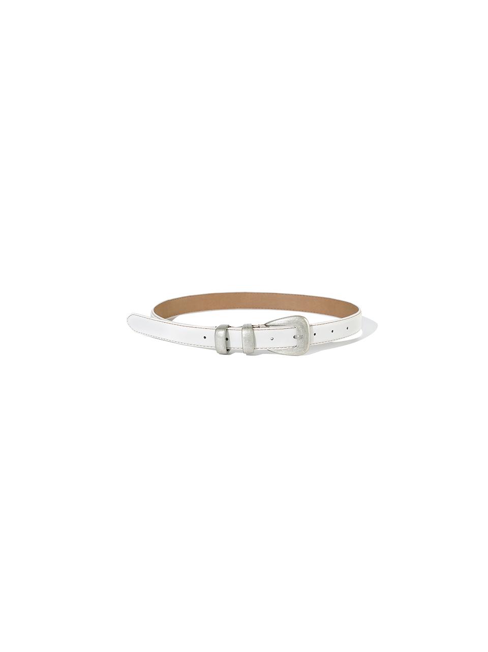 Vintage Leather Belt (White)
