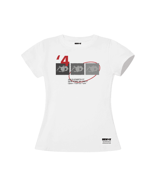 4our eye 세미크롭 반팔티 [화이트]