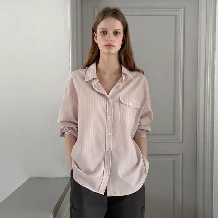 [7차] Pastel Stripe Cotton Shirt (Pink)