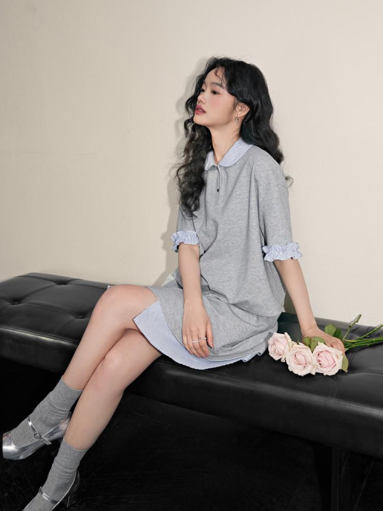 [KUOSE] 쿠오세 여성 페이크 투피스 스커트