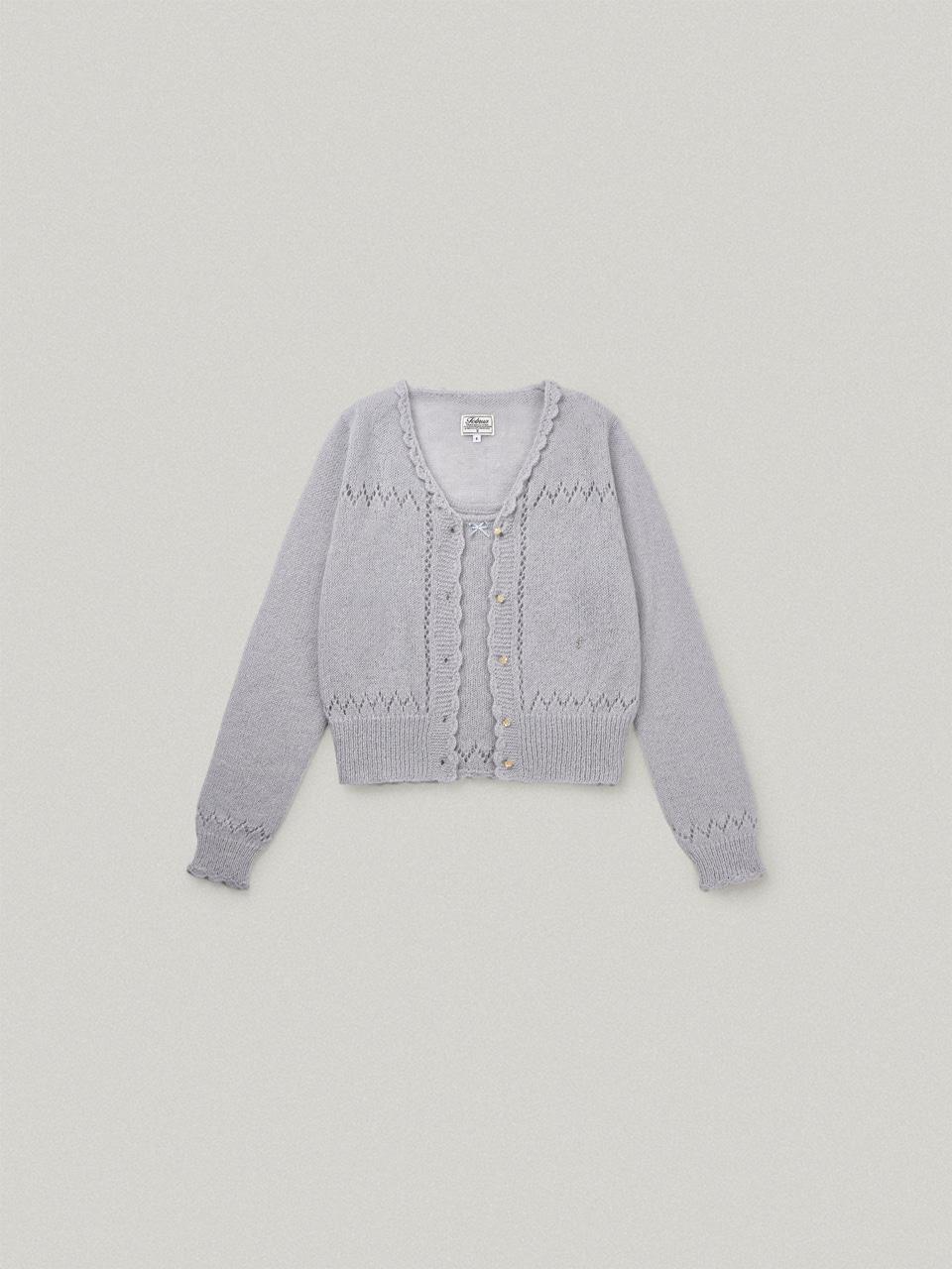 Rosse Lace Cardigan Set - Blue로제 레이스 가디건 세트