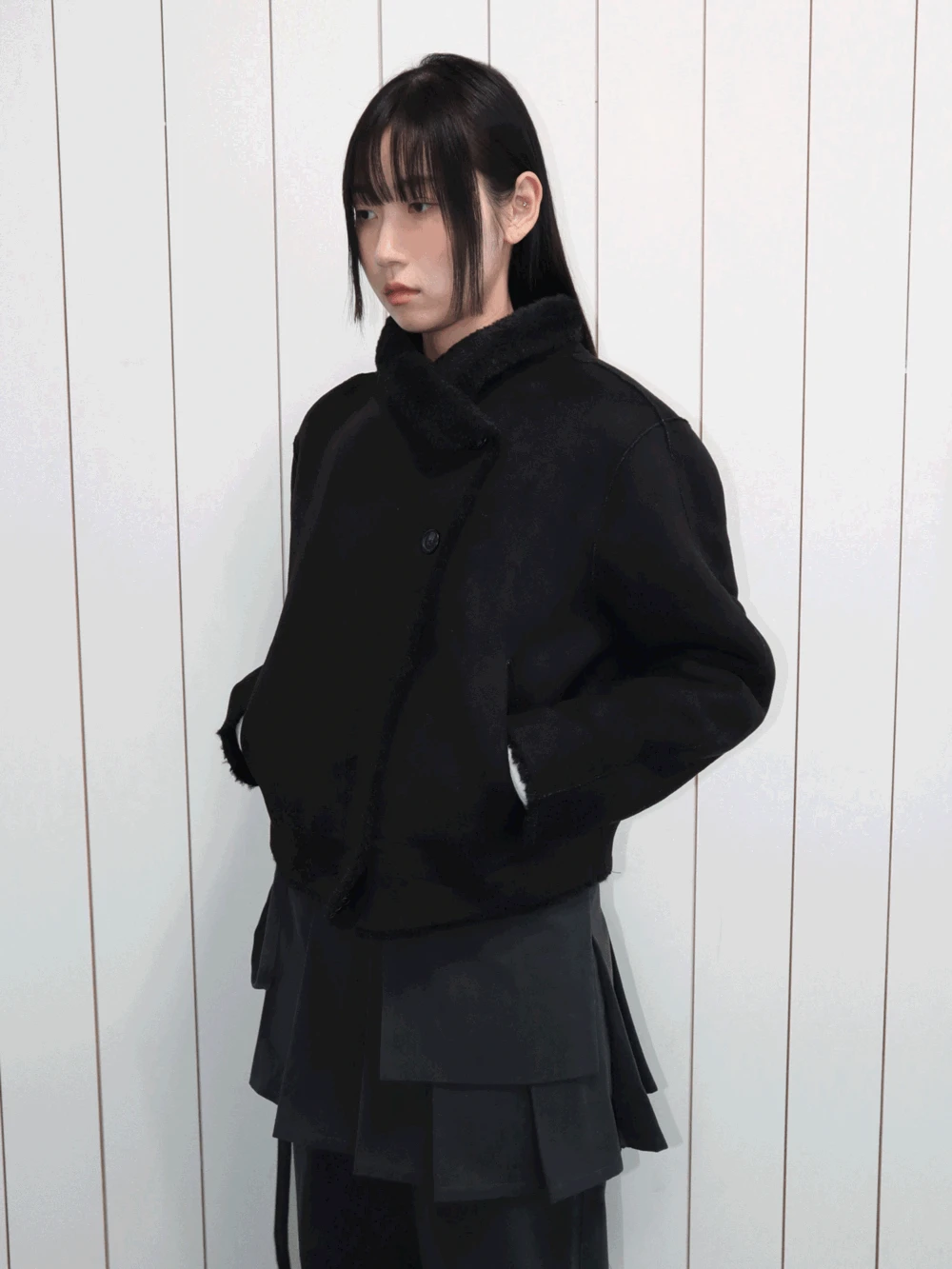 바바 리버시블 퍼 무스탕