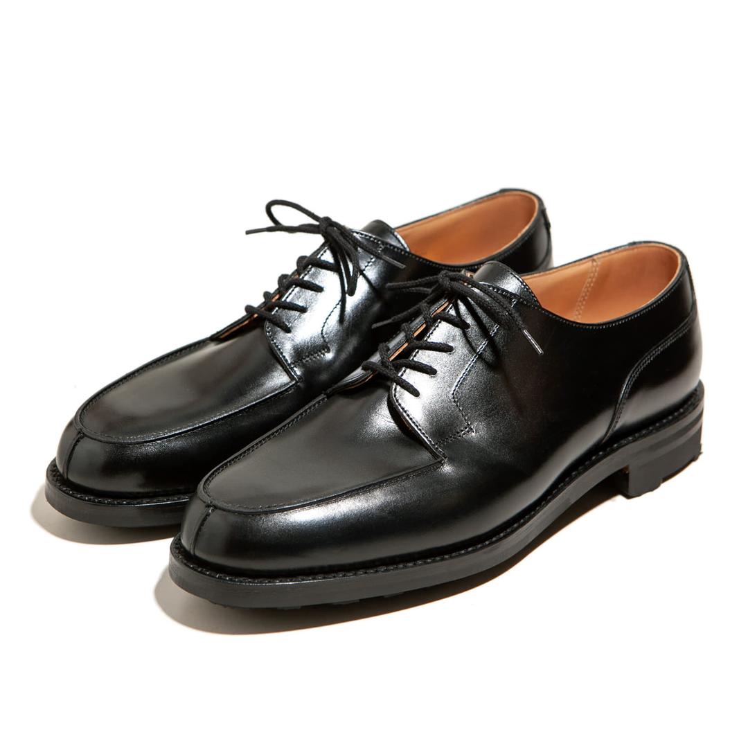 Moreton Black Calfskin U-Tip Derby