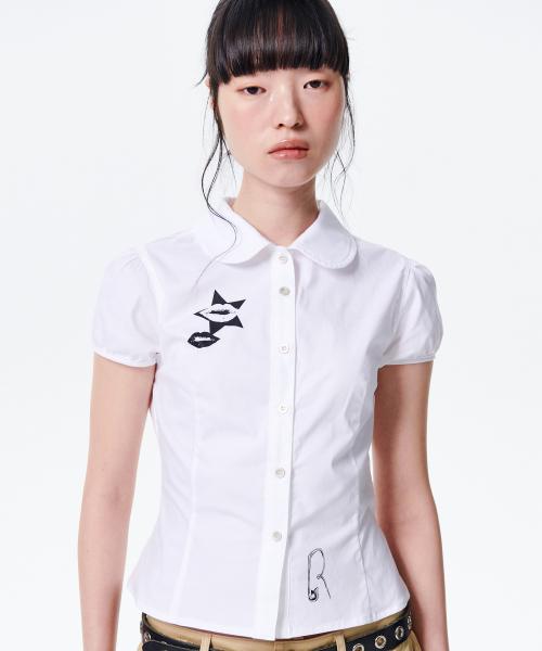 타투 프린트 셔츠 [화이트]