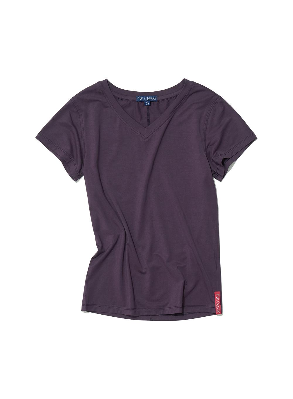 [WOMEN] PWC V-NECK BABY TEE_MIDNIGHT PLUM
