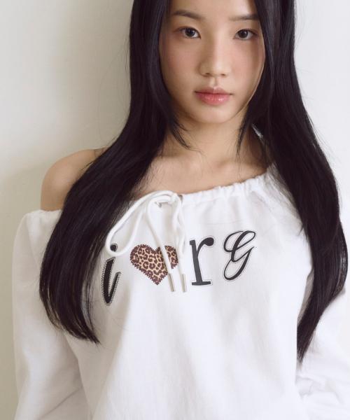 I Luv RnR Leopard String Point Long Sleeve White