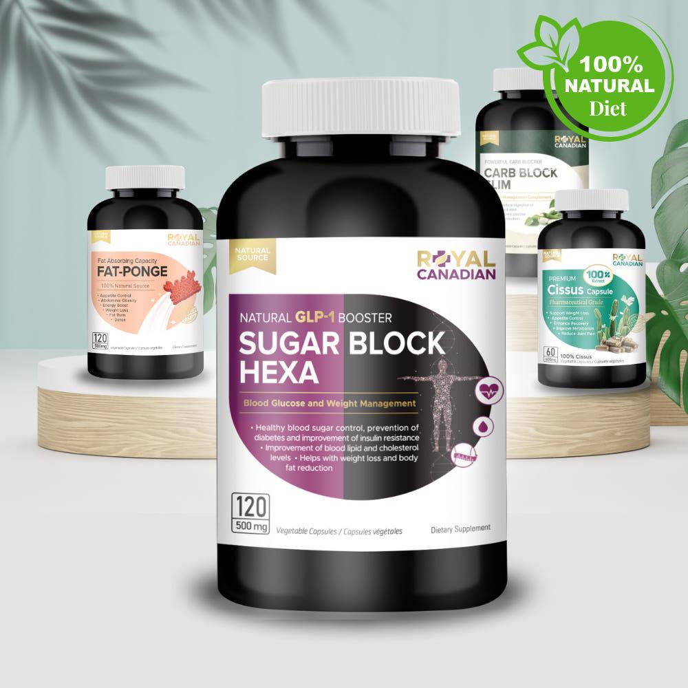 로얄캐네디언 슈가블락 헥사 GLP-1 블루드 슈거 케어 날씬관리 500mg 120캡슐