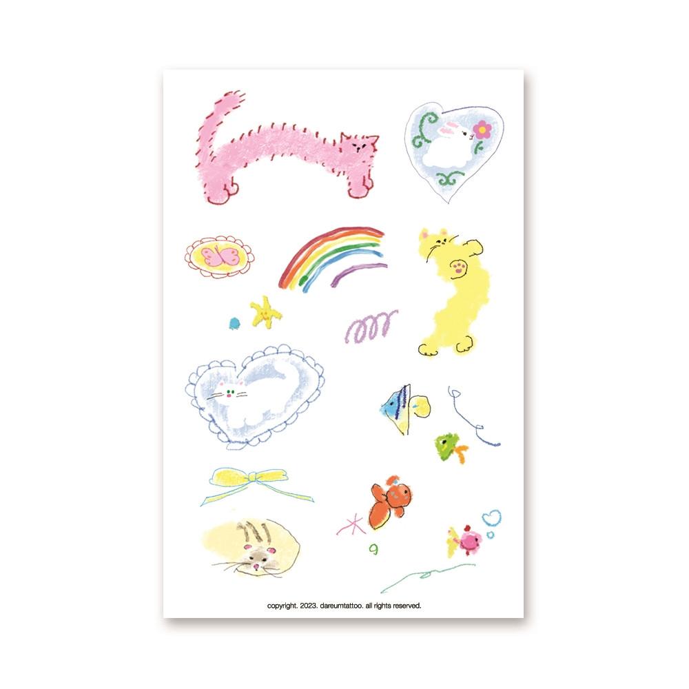 drawing tattoo sticker 12 / 다름타투 습식 타투스티커