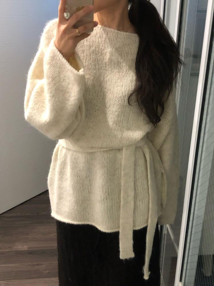 타이 보트넥 니트(2c)