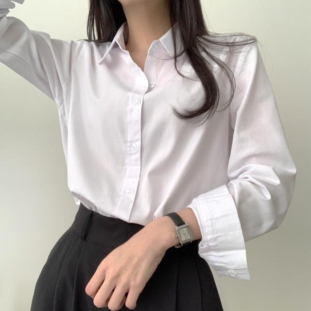 조이조이 [MOMENT JOY/국내제작/누적25만장] 프렌치 베이직 코튼 심플 남방 데일리 블라우스 무지 10color 긴팔 셔츠