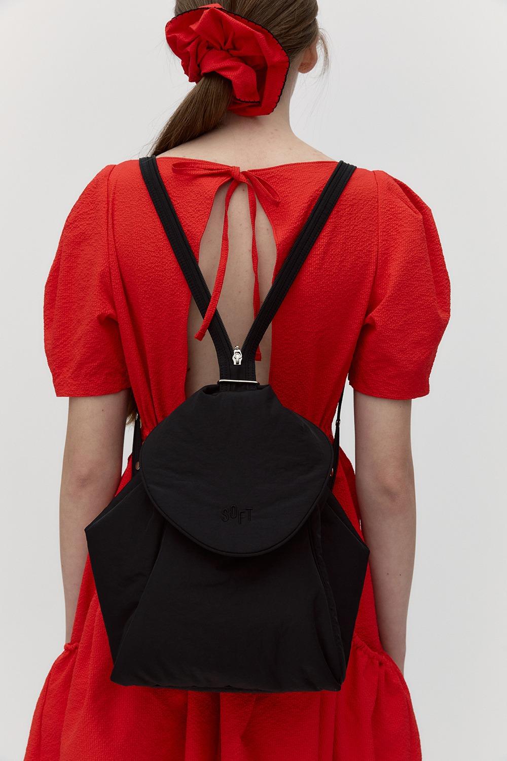 SOFT 3WAY NYLON BACKPACK [BLACK]