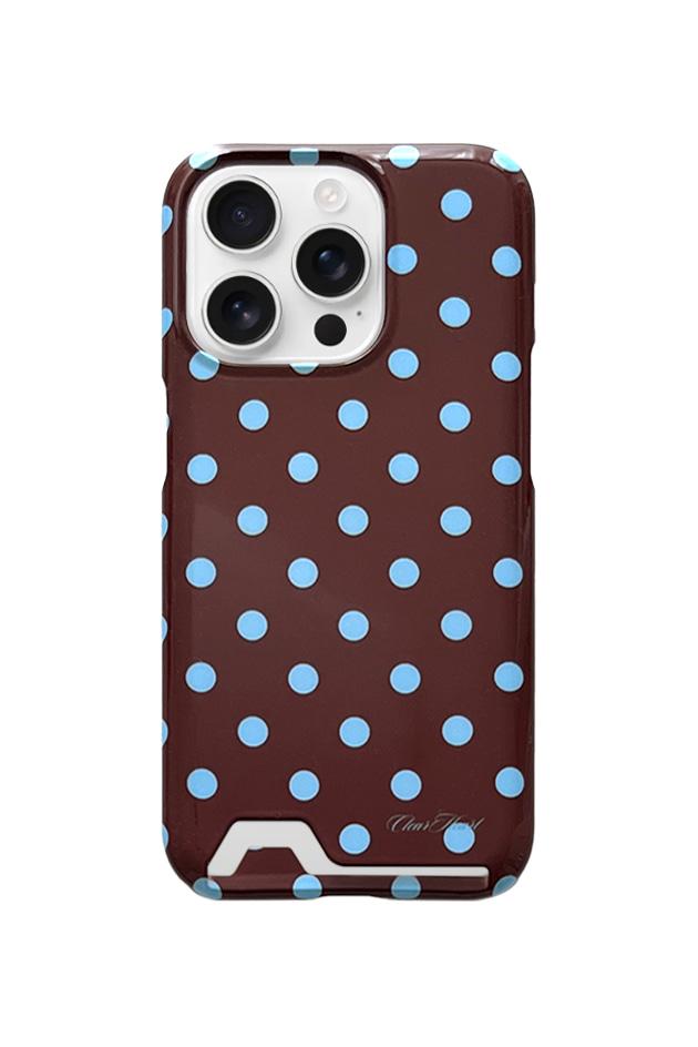 Dot Pattern Glossy Hard Case [Brown Blue]
