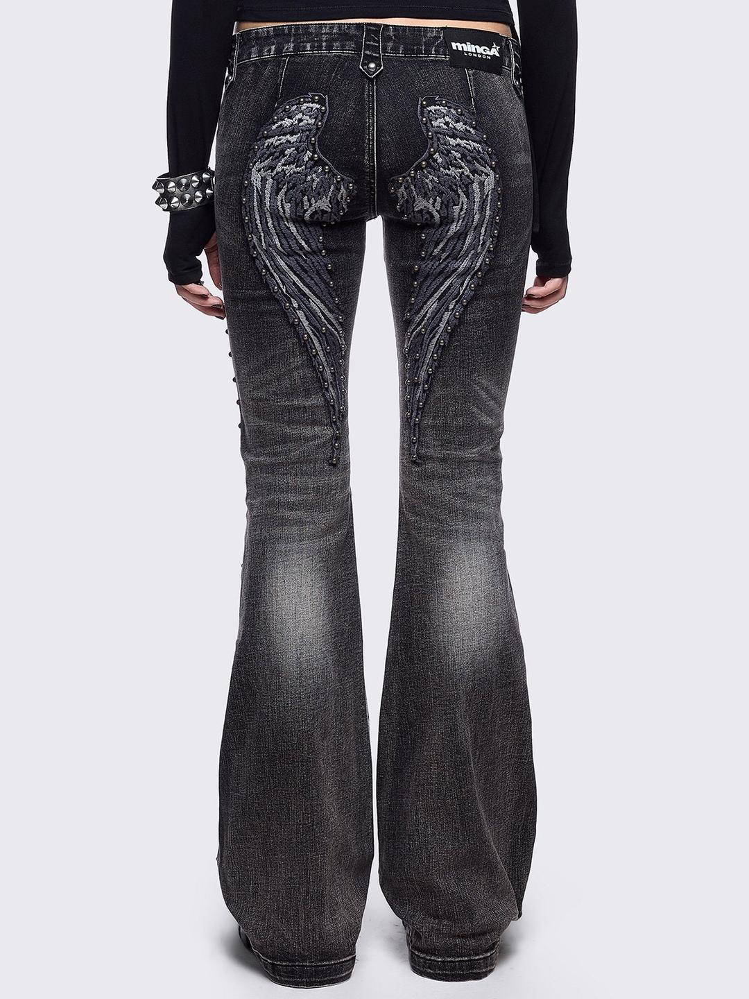 Holy Damage Flared Jeans - 32" / Black
