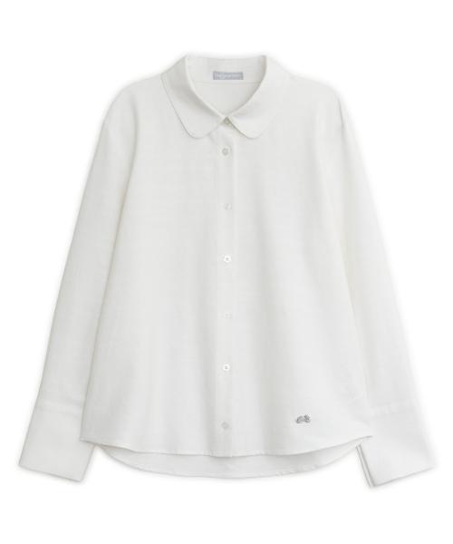 시그니처 라운드 카라 셔츠 (화이트)