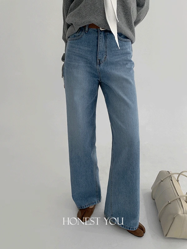 [HONEST,YOU] 브로든 세미 와이드 콘데님 - pt(S,M,L)