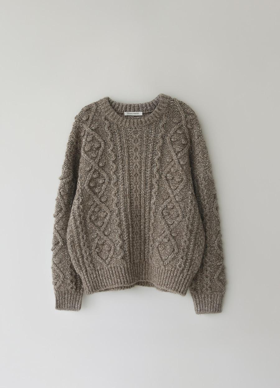 2ND / Ignes cable sweater (Almond)