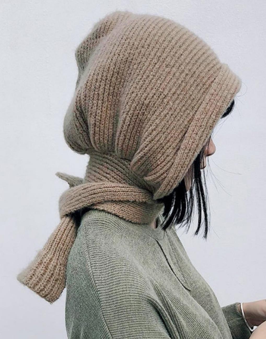 귀달이모자 엔젤스 보넷 후드 방한 니트 털 비니 귀마개 방한모 여성 겨울 귀도리 모자