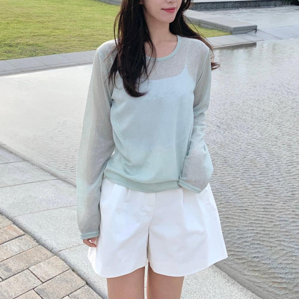 핀턱반바지 흰색반바지 여성버뮤다팬츠