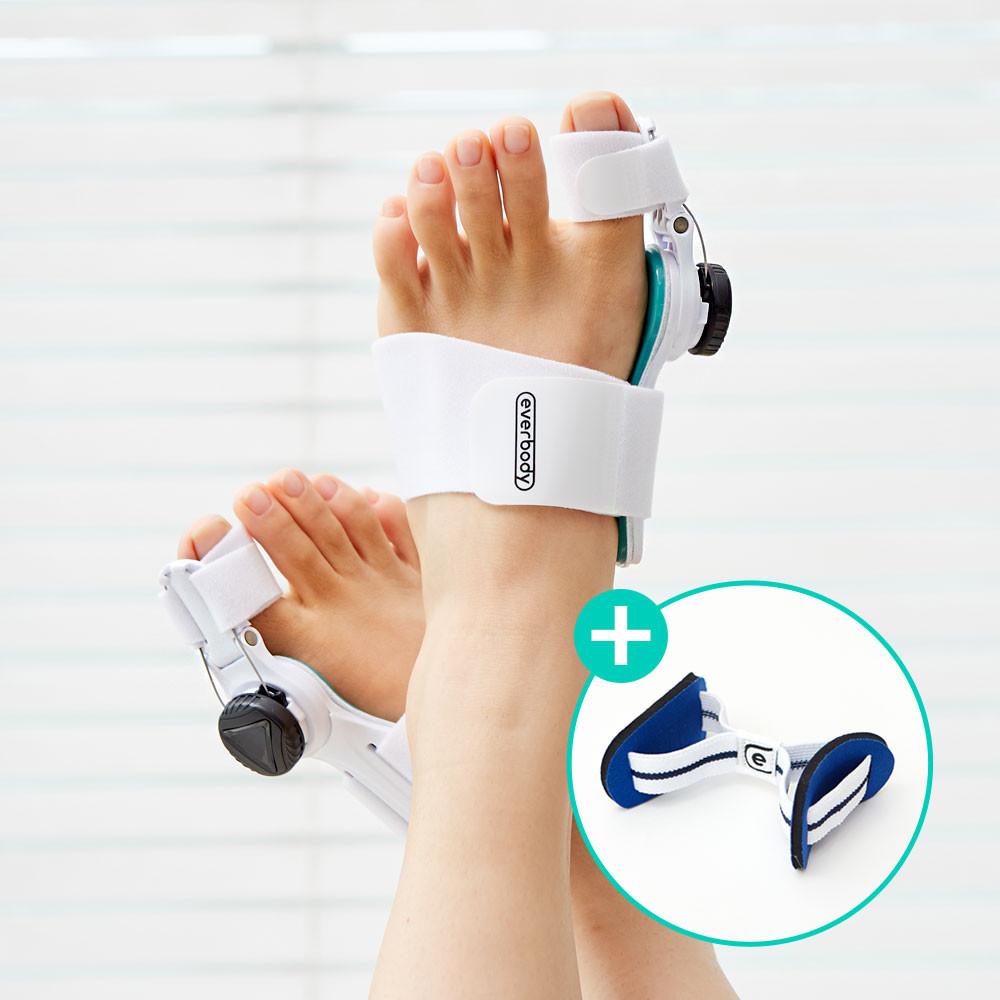 [에버바디/쇼핑백증정] 무지외반증 발가락 교정기(1ea) 식약처 1등급 의료기기 + 케어밴드 증정