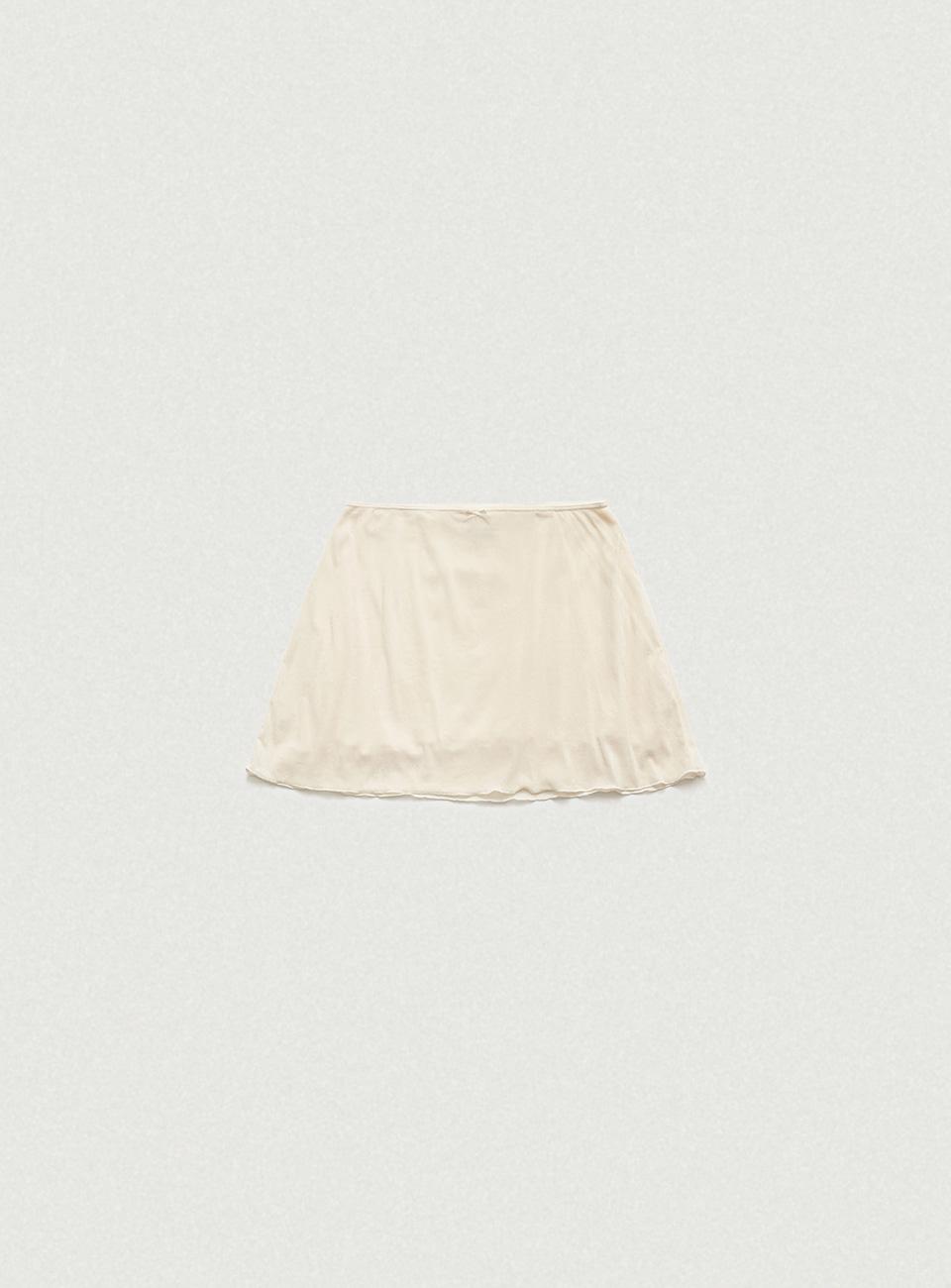 Fia Velvet Mini Skirt_Cream